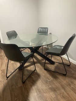 Glass table and chairs