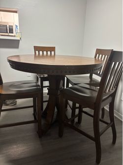 Dining pub table with chairs