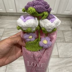 Mother’s Day Graduation Birthday Any Occasion Flower Rose Crochet Bouquet 