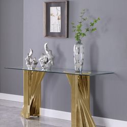 GOLD PLATED-SPIRAL-BASE-MESA-VIDRIO