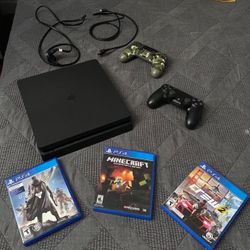 1TB Ps4 Slim, 2 Controllers and 3 Starting Games!