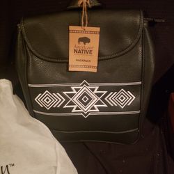 BRAND NEW LEATHER NATIVE AMERICAN EMBROIDERED BACKPACK