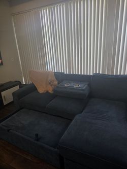 Gray Sectional Sofa with Cup Holders