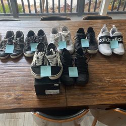 7 Assorted Boys Shoes - Nike (Air Force 1), Adidas, Vans, Steve Madden And Skechers Via 