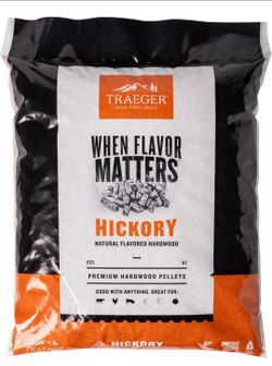 Traeger Grills Hickory 100% All-Natural Wood Pellets for Smokers and Pellet Grills