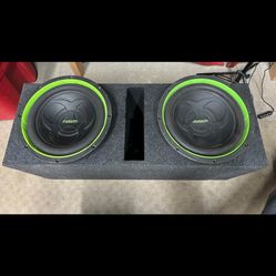 (2) 12” Fusion Subwoofer Speakers w/Box