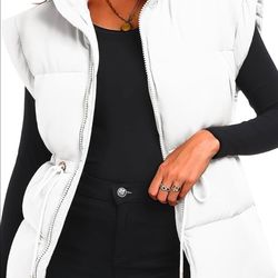 Puffer Vest Light-Weight Stand Collar Sleeveless Padded Puffy Jackets