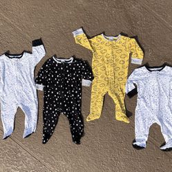 4 Like new Gerber baby sleepers pajamas, size 6-9 months