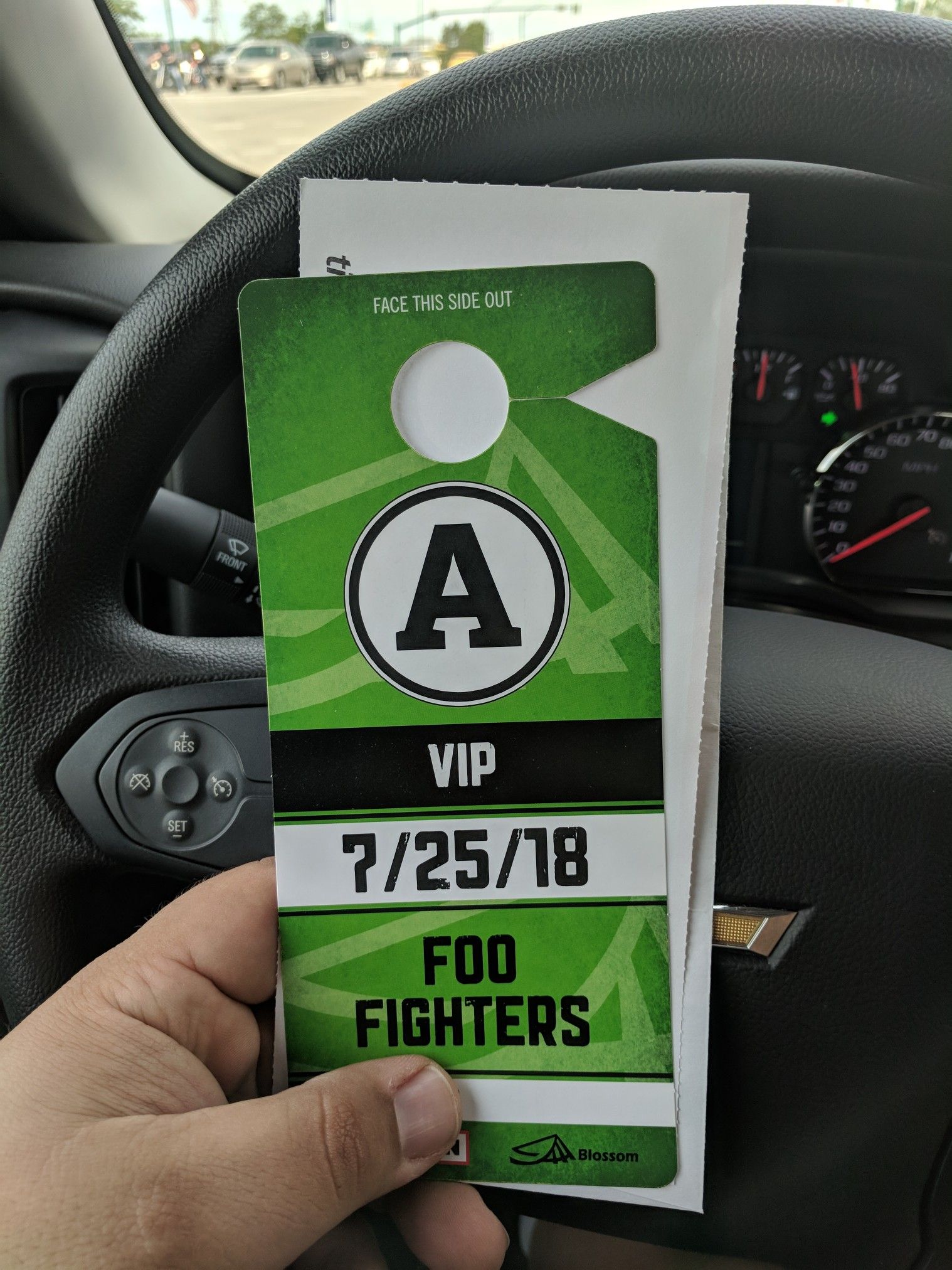 VIP parking pass food Fighters Blossom Music Center