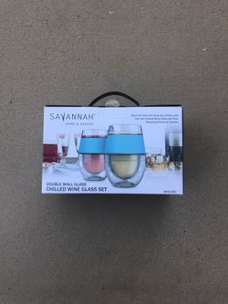 Double wall chilled wine glass set