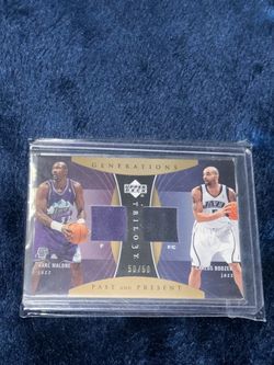 Karl Malone Carlos Boozer Upper Deck Trilogy Dual Jersey Card 50/50