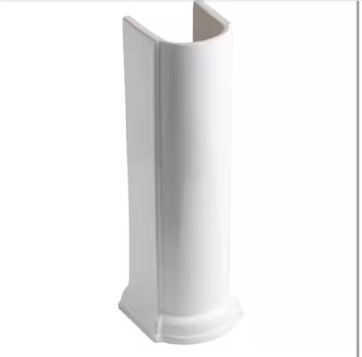 KOHLER Devonshire Vitreous China Pedestal Only in White KOHLER Devonshire Vitreous China Pedestal Only in White