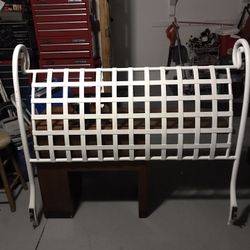 Antique Cast Iron Sleigh Bed W/ Frame Queen