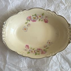 Vintage 1940’s Homer Laughlin Virginia Rose And Bouquet Serving Dish