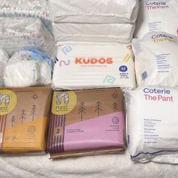 Bundle of Premium Diapers — Coterie, Kudos, Healthy Baby & Nest