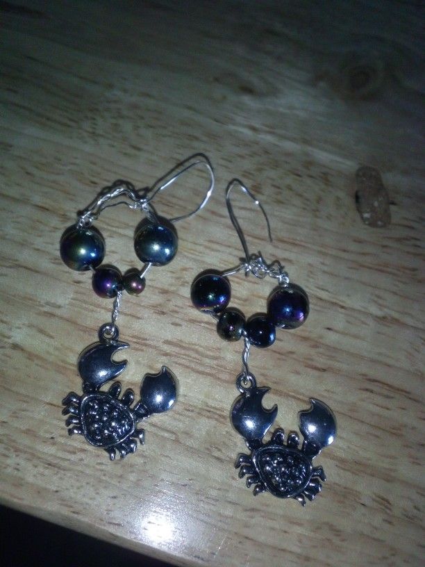 Handmade Crab Charms Earrings