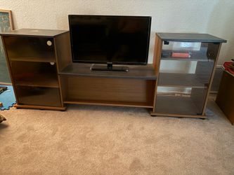 entertainment center, 76 inches long