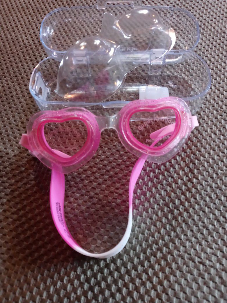 Tilly's brand New Glitter Heart Goggles Swim Sport