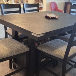 Dinning Table With Storage And 6 Cusion Chairs