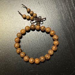 Buddhist Mala Wood Beads Bracelet