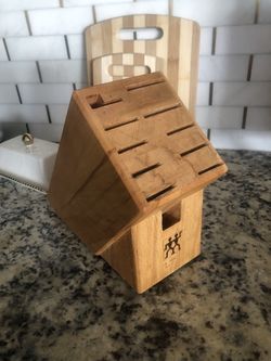 J.A. HENCKELS 14 Slot Wood Knife Block Holder Rack Light Oak