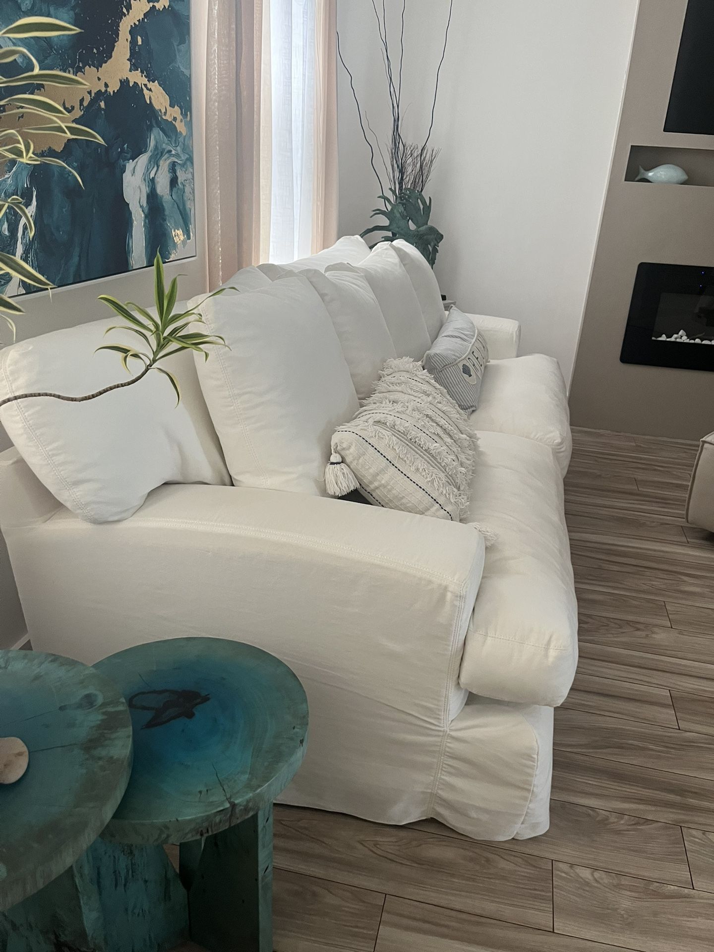 White Fabric Modular Sofa