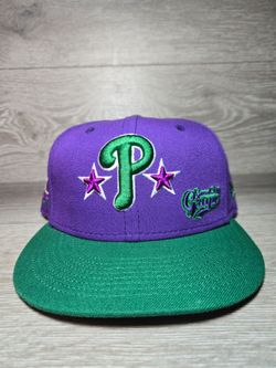 Phillies New Era Purple/Green MLB x Big League Chew Grape 59FIFTY Fitted Hat 7.5