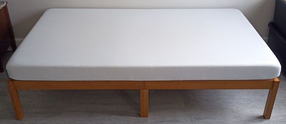 Bamboo Bed Frame + Twin Mattress (<1 year)