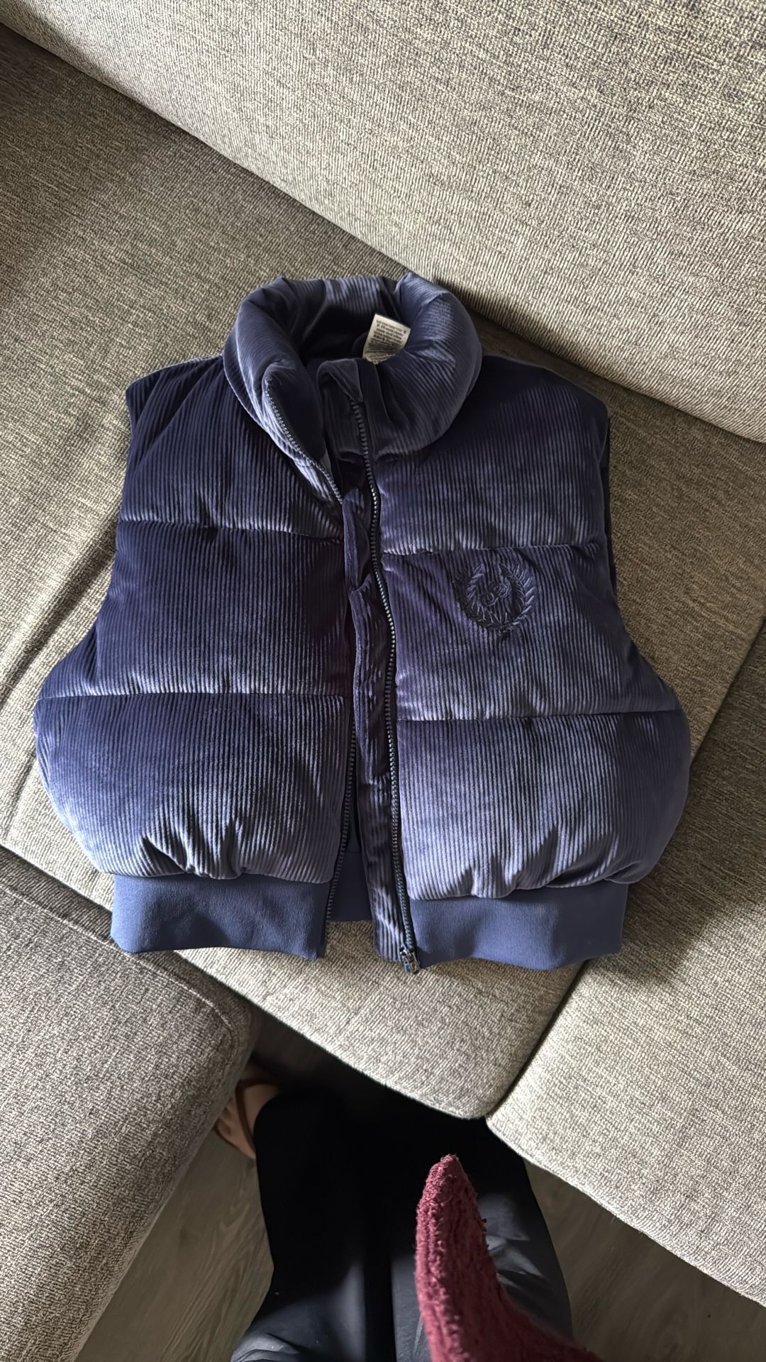 Navy Blue Crop Puffer Vest- Victorias Secret pink