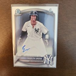 BOWMAN 2025 CHROME ENGETH URENA AUTO, NEW YORK YANKEES 
