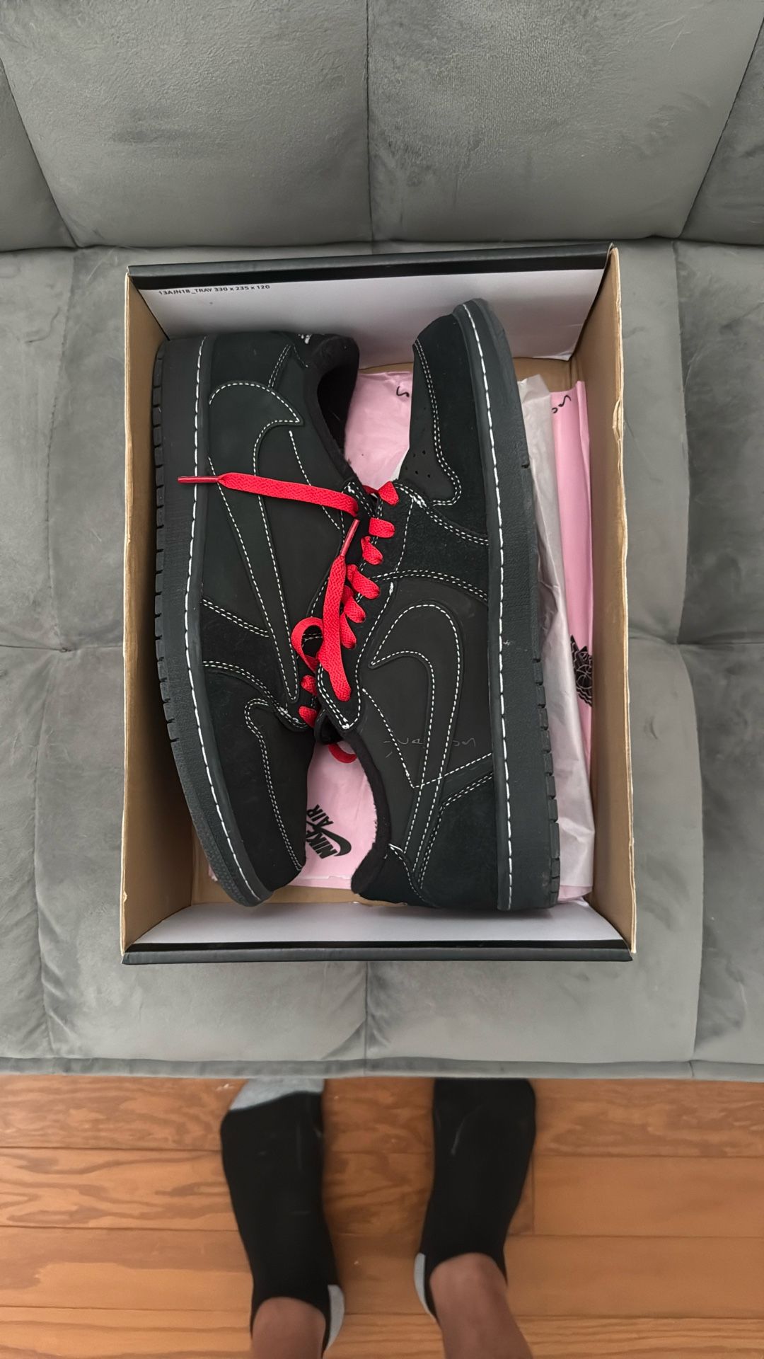 Nike Air Jordan 1 Low Travis Scott Black Phantom Size 12