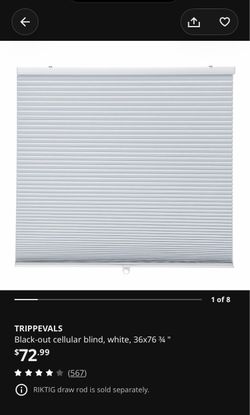 Trippevals Black-out Blinds IKEA 36x76 3/4”