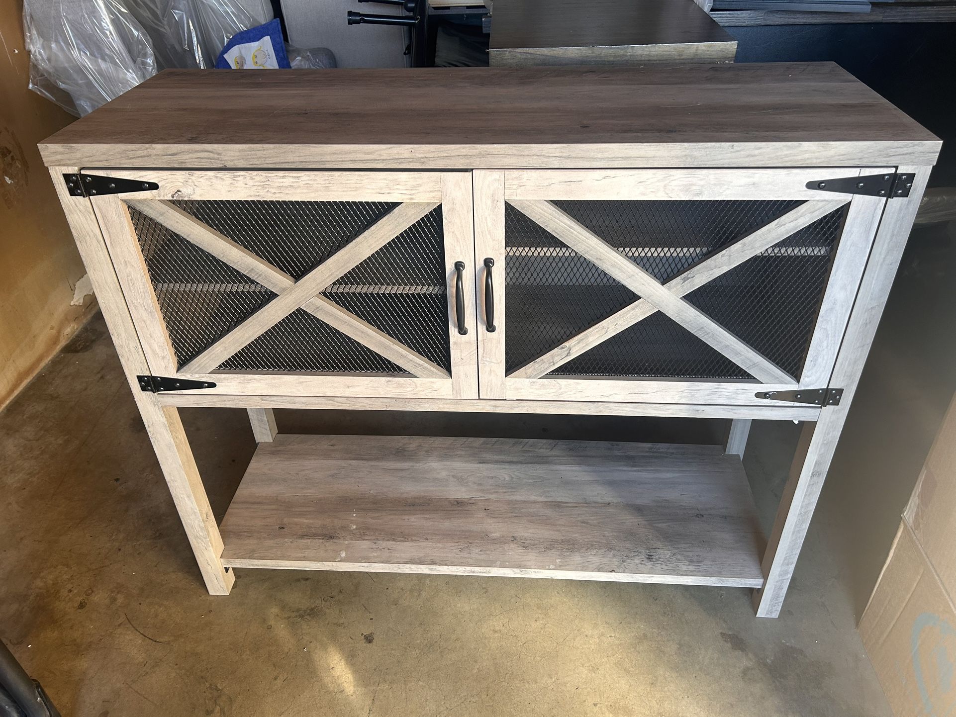 Farmhouse TV Console / Storage Cabinet – $120 OBO