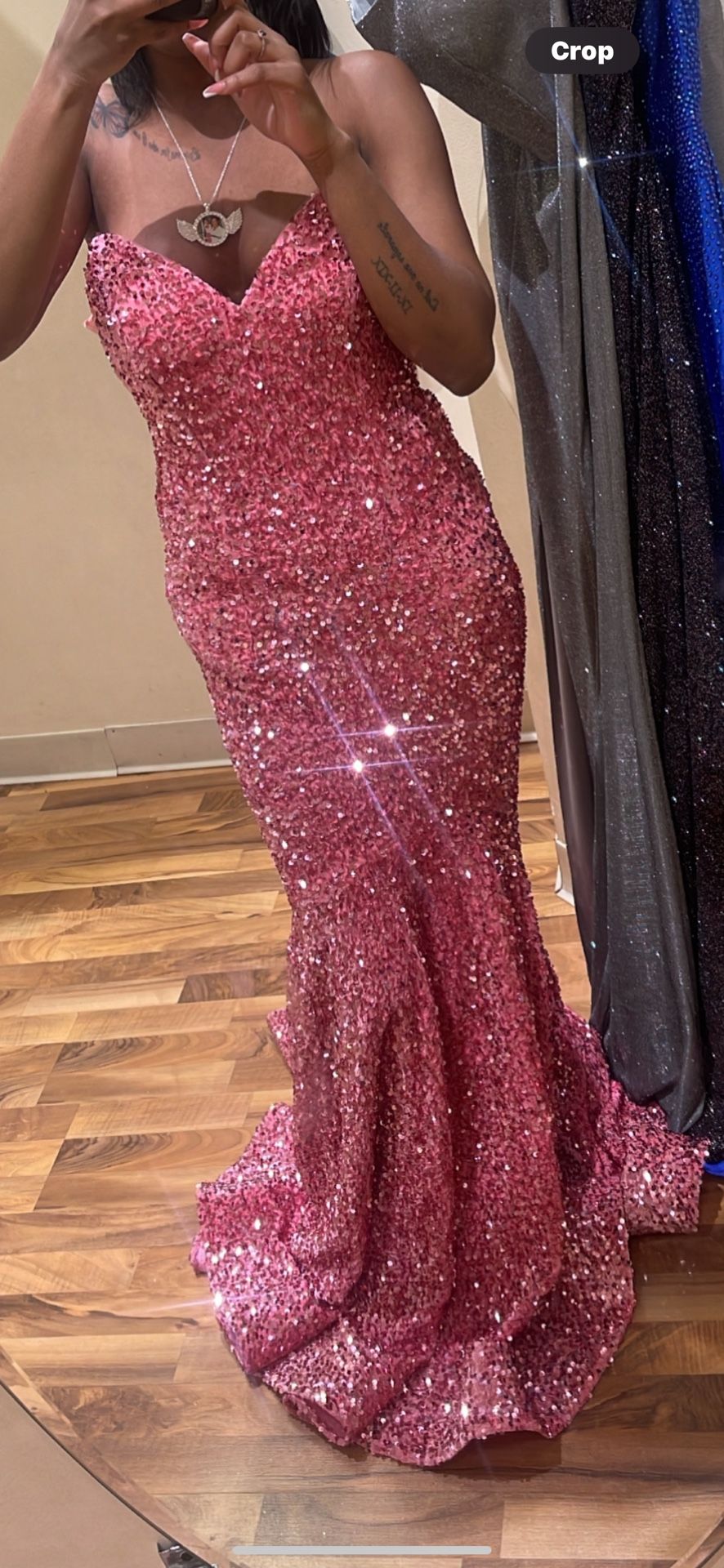 Sequin Pink Prom Dress