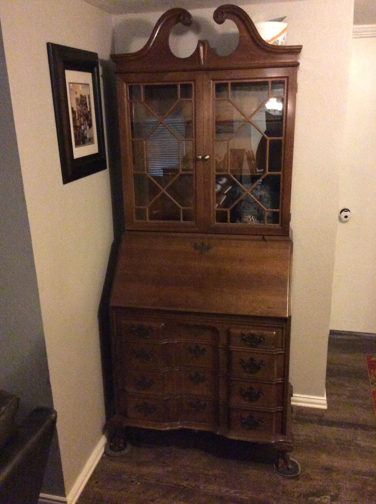 Secretary desk for sale. 32wide 18 deep 6’9 inches tall