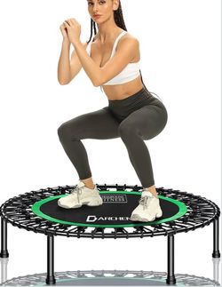 DARCHEN 450 lbs Mini Trampoline for Adults, Indoor Small Rebounder Exercise Trampoline for Workout Fitness for Quiet and Safely Cushioned Bounce, [40 