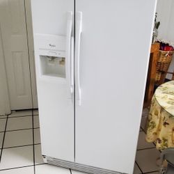 Side By Side Whirlpool White Refrigerator 