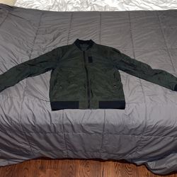Club Monaco Olive Green Light Bomber Jacket