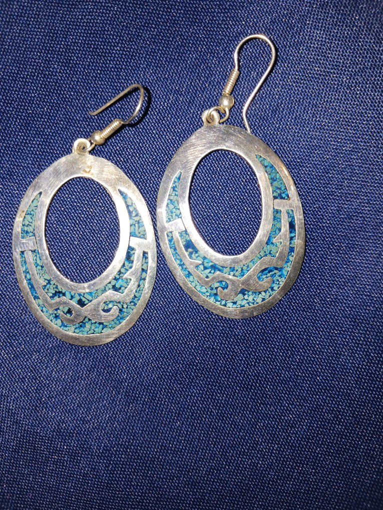 Sterling Silver Turqoise Vintage Dangle