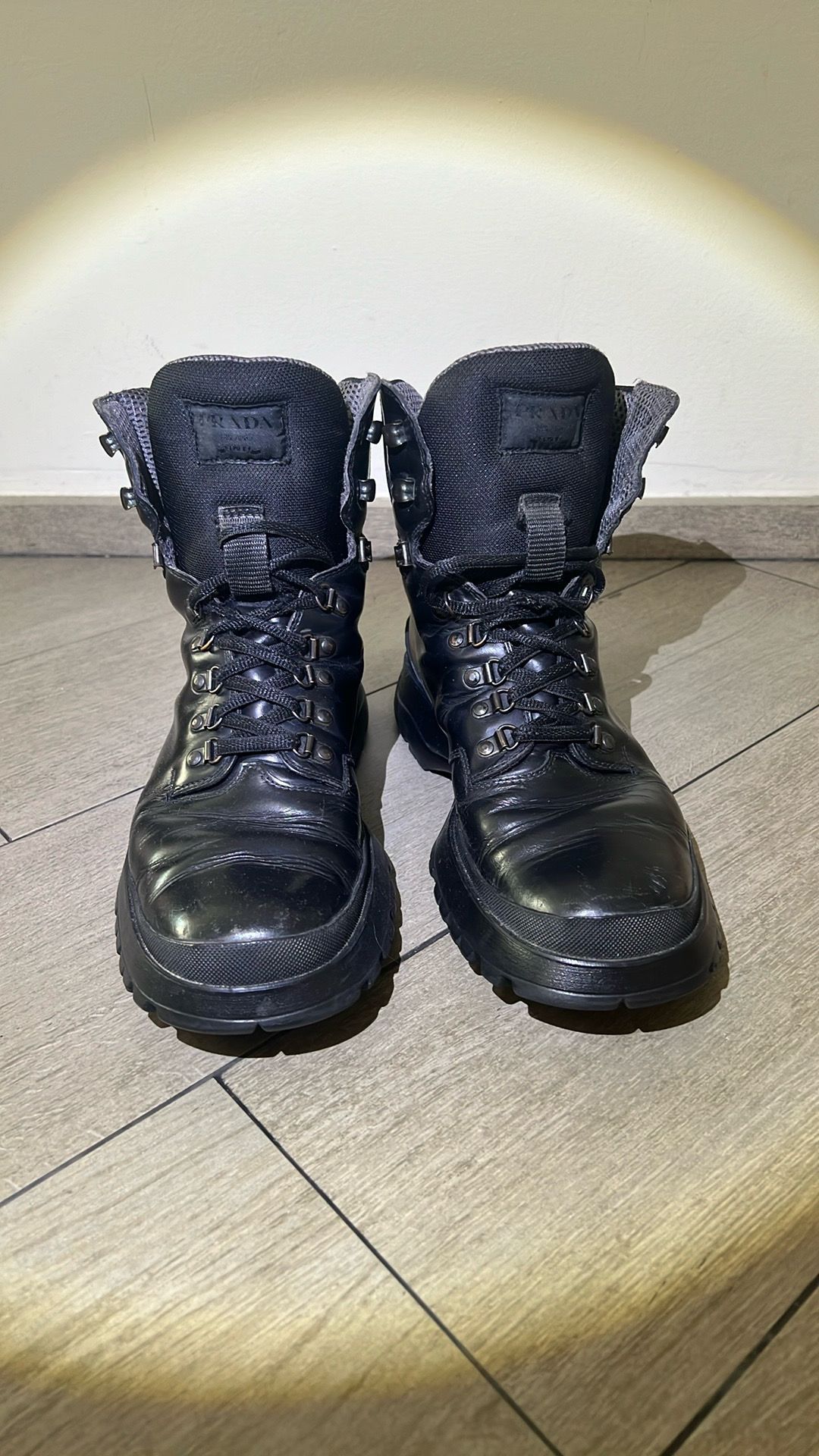 Men’s Prada Leather Combat Boot 