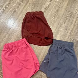 Set of Three Athletic Shorts - Maroon, Pink, and Gray- XL