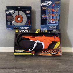 NERF Gun - RIVAL SIDESWIPE XXI-1200 Curve Shot with 12 Ammo Rounds - New in Box With 2 Digital Targets 