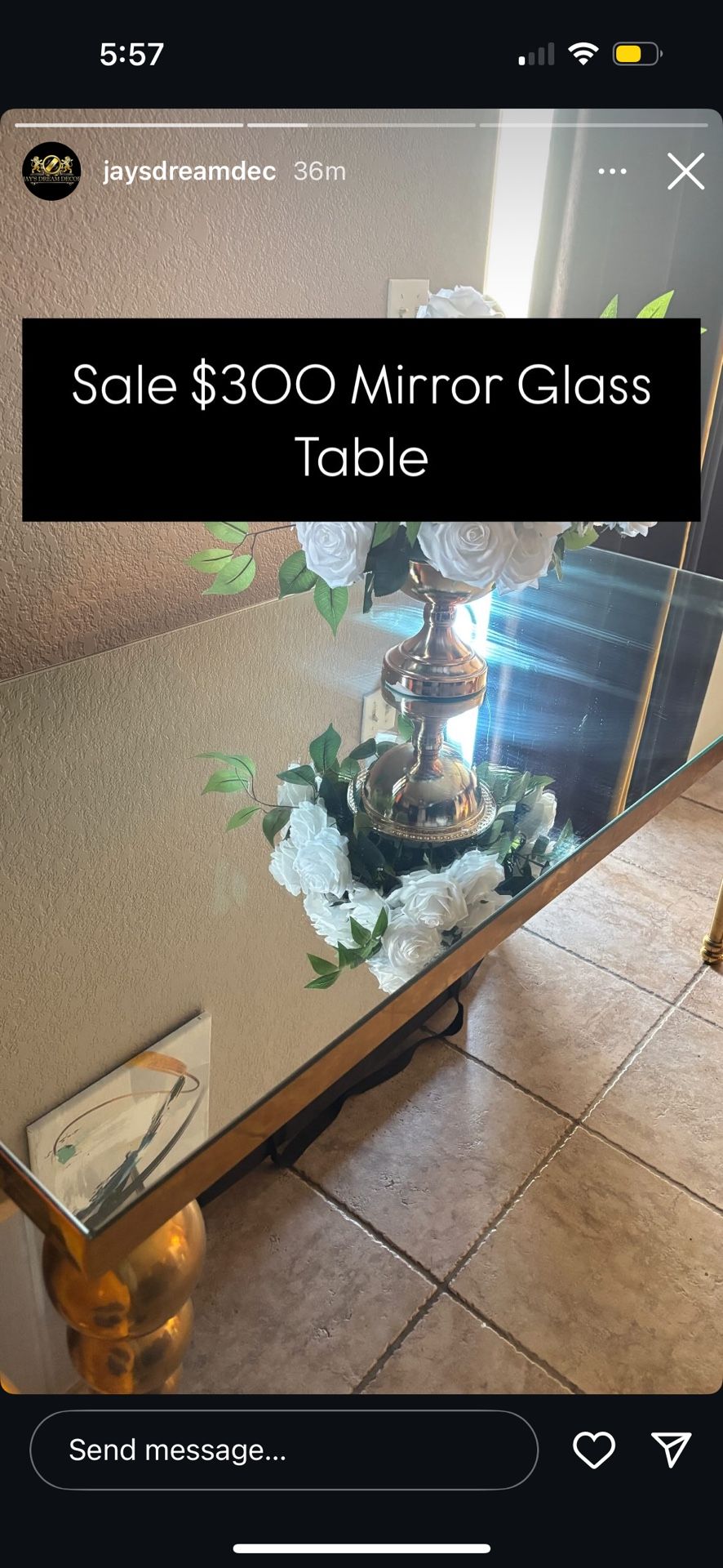 Mirror Glass Table