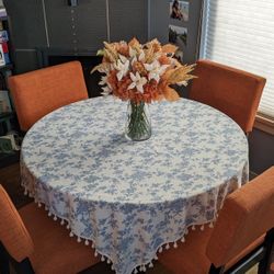 Glass Top Dining Table With Extra Comfortable New Cushioned Chairs