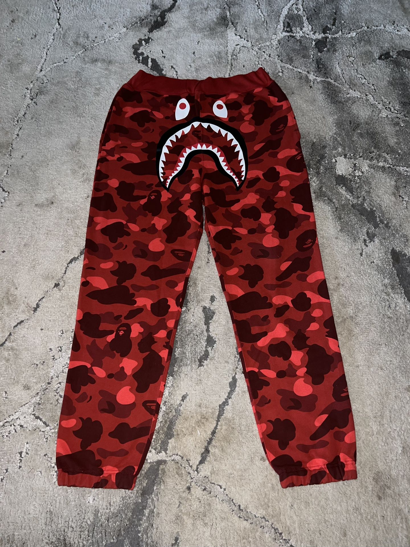 Bape Red Camo Shark Sweat Pants🩸