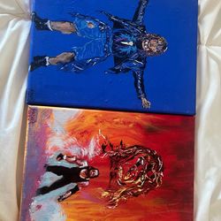Original artwork ,painting a of wrestlers
