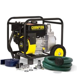 Champion Power Equipment 2-Inch Gas-Powered Semi-Trash Water Transfer Pump with Hose and Wheel Kit