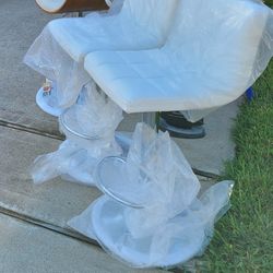 Set Of 2 White Bar Stools Brand New