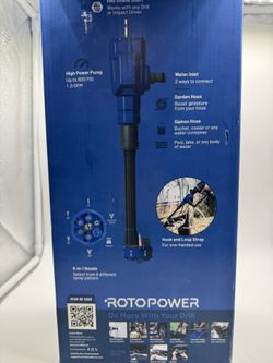 ROTOPOWER Power Cleaner Drill Attachment 600-PSI 1-GPM Cold Water Battery Pressure washer with 1 Spray Tips