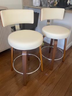 2 Leather seated barstools- counter height
